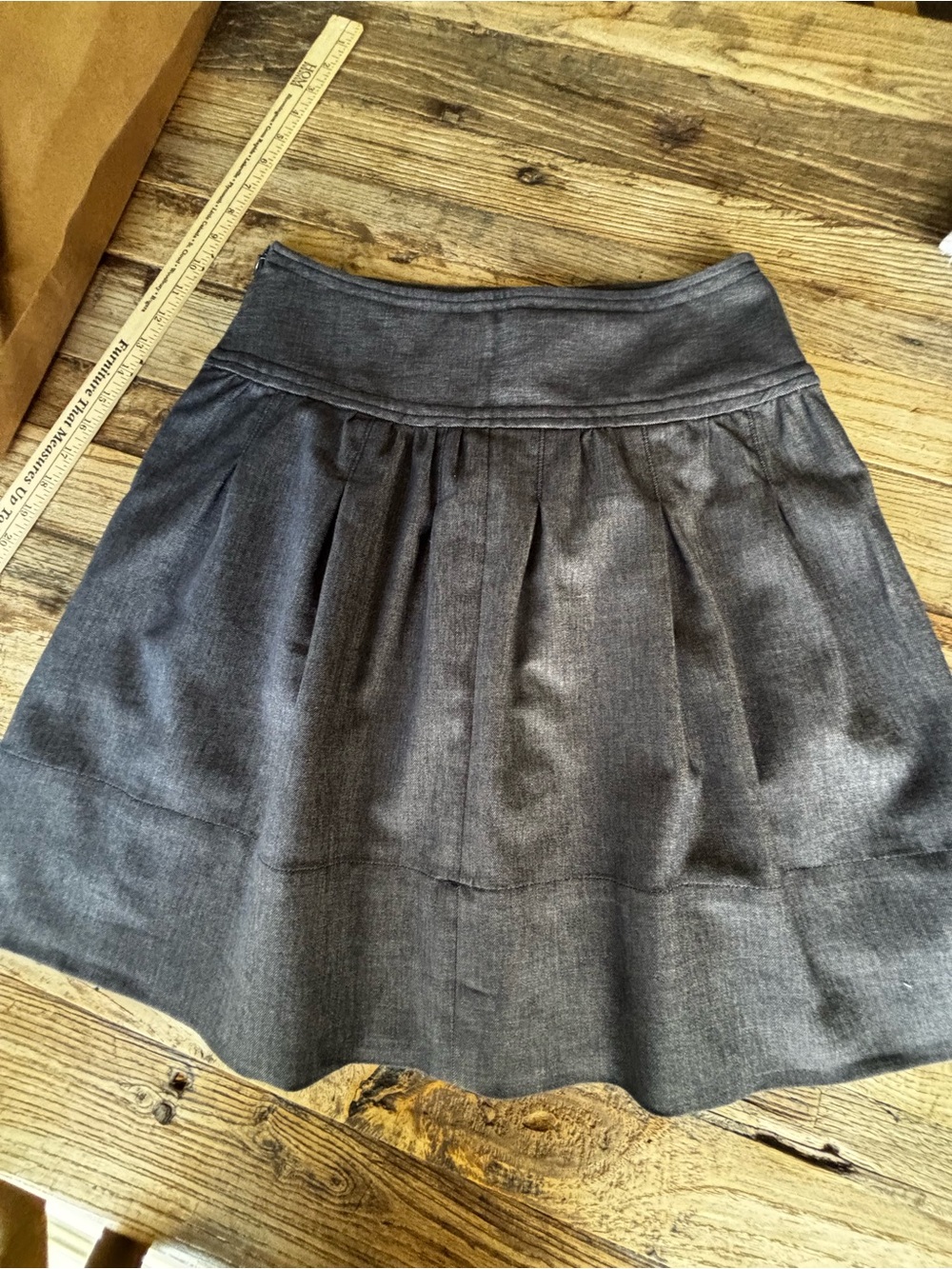 BCBGMaxAzria Charcoal Blue Gray Skater Skirt